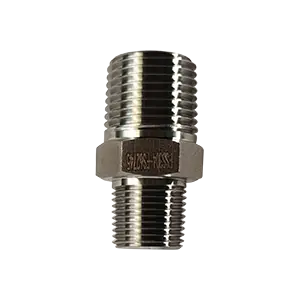 3/4" NPT x 1/2" NPT Stainless Steel NPT Reducing Hex Nipple, 304 SS