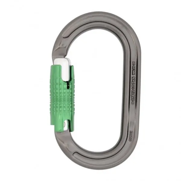 KMM - A327 - Titanium/green Ultra-O Range Aluminum Carabiner