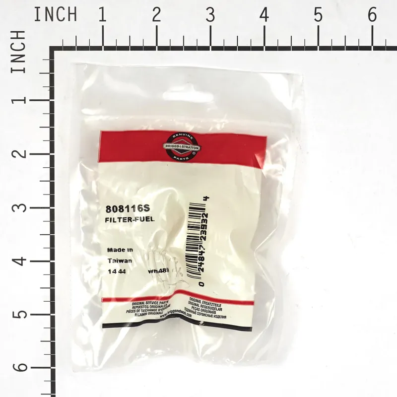 Briggs & Stratton - 808116S - Fuel Filter For Vanguard V-Twins, Horizontal with 9-quart Fuel Tank