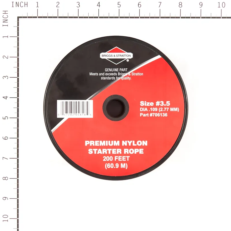 Briggs & Stratton - 706136 - 3-1/2 Recoil Starter Rope, 200 Foot Spool