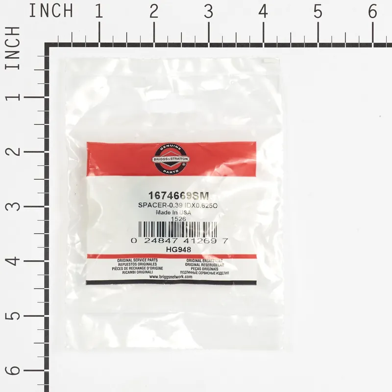 Briggs & Stratton - 1674669SM - SPACER-0.39 IDX0.625O